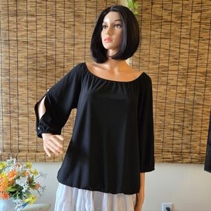 💚 Love Scarlett 3/4 Split Sleeve Embellished Blouse